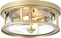 Gold Flush Mount Ceiling Light Fixture - Minimal Modern Brass