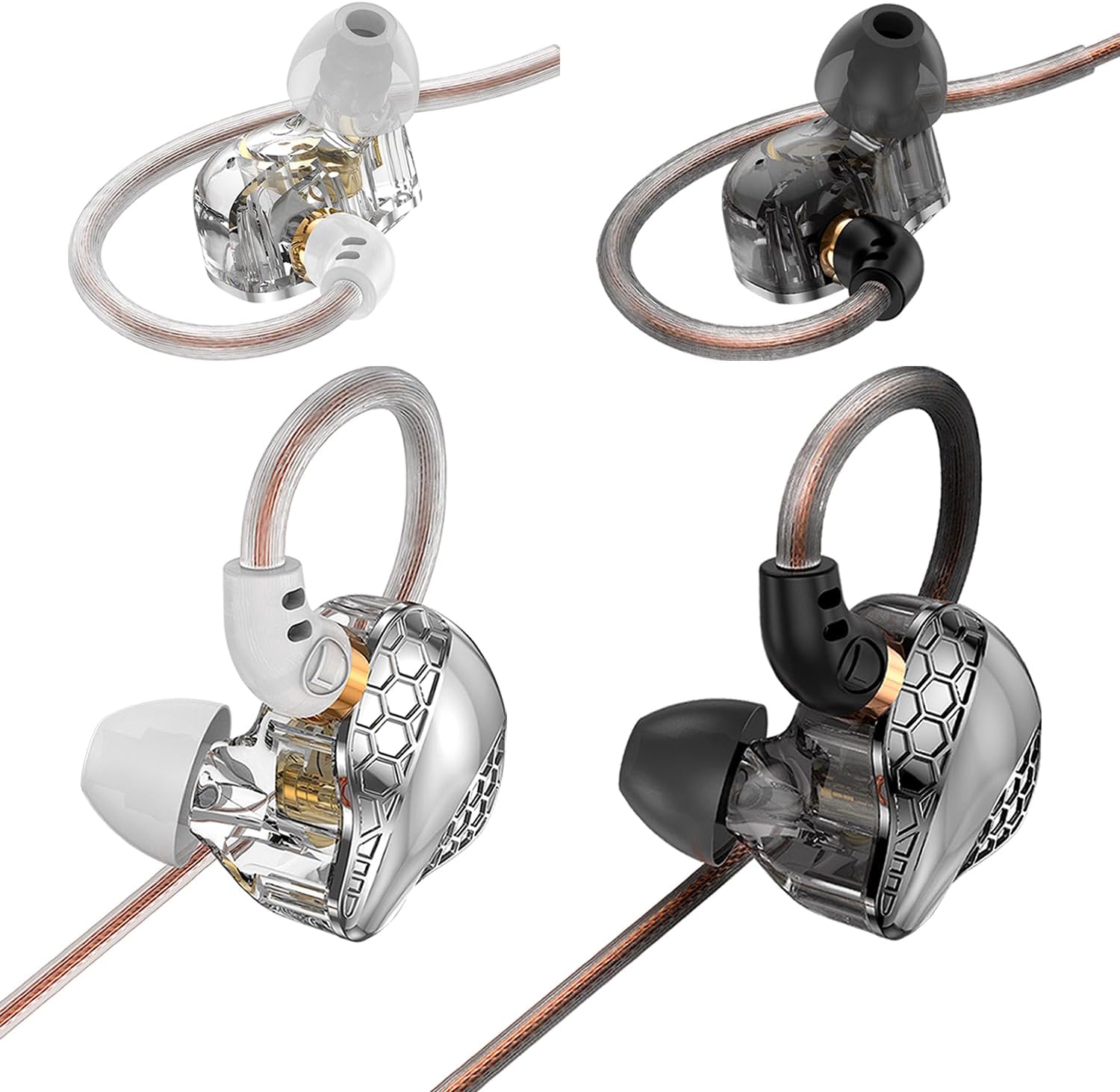 BZINK In-Ear Monitor Headphones - Crystal Clear Sound, Powerful Bass