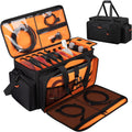 Large DJ Cable Bag with Laptop and Microphone Pocket, Orange - Travel