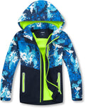 Kids Waterproof Hooded Fleece Raincoat - Lightweight Windbreaker