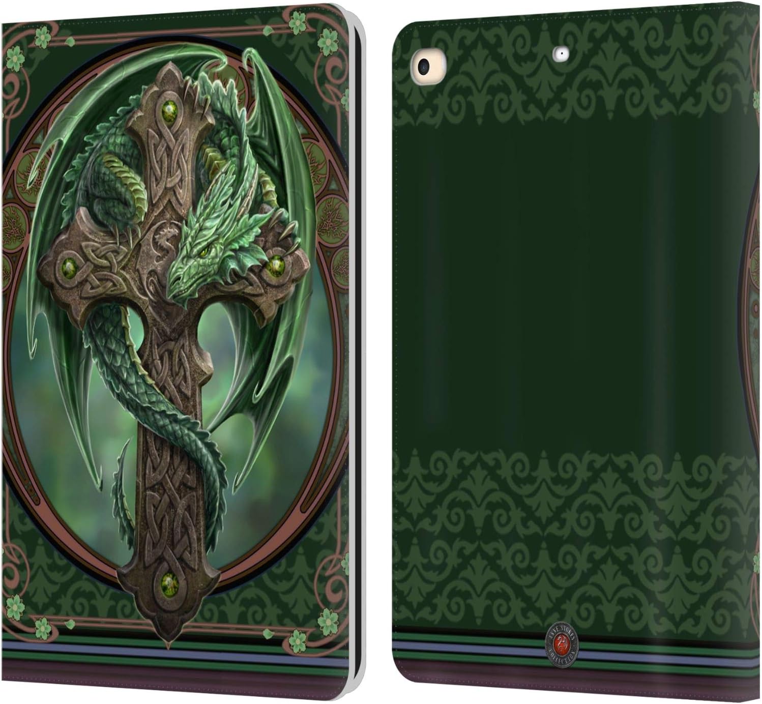 Anne Stokes Woodland Guardian Dragons Leather Wallet Case for iPad