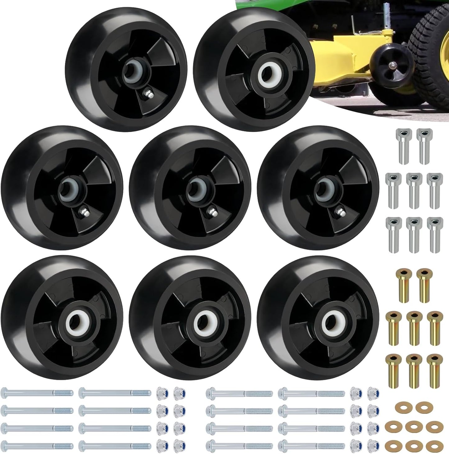CheeMuii Mower Deck Gauge Wheels Kit for John Deere Decks