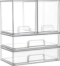 Vtopmart Clear Stackable Storage Drawers Set of 4 - Compact Countertop