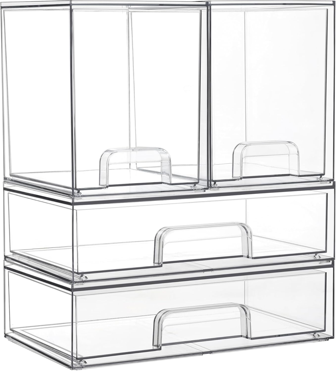 Vtopmart Clear Stackable Storage Drawers for Organized Spaces