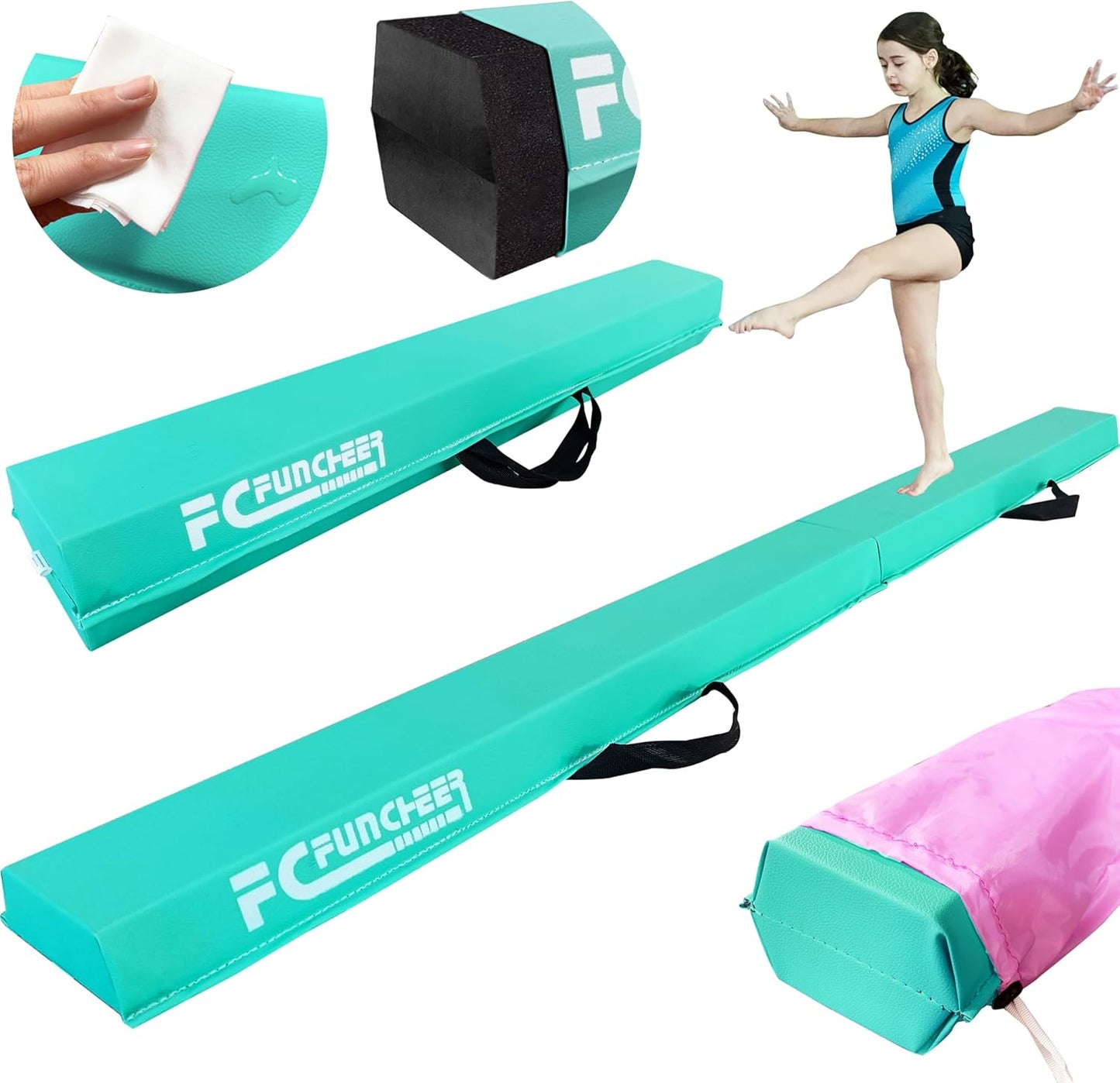 6FT Folding Balance Beam for Kids - Safe Gymnastics Training