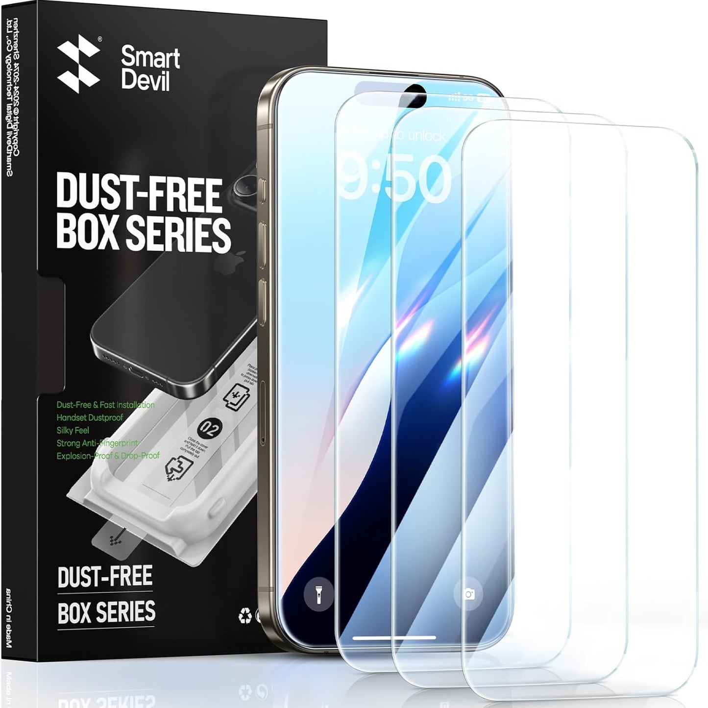 3 Pack iPhone Screen Protector: Shatterproof HD Glass