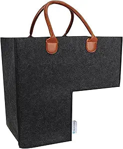 Stair Basket with Leather Handles - Durable Felt Storage Solution