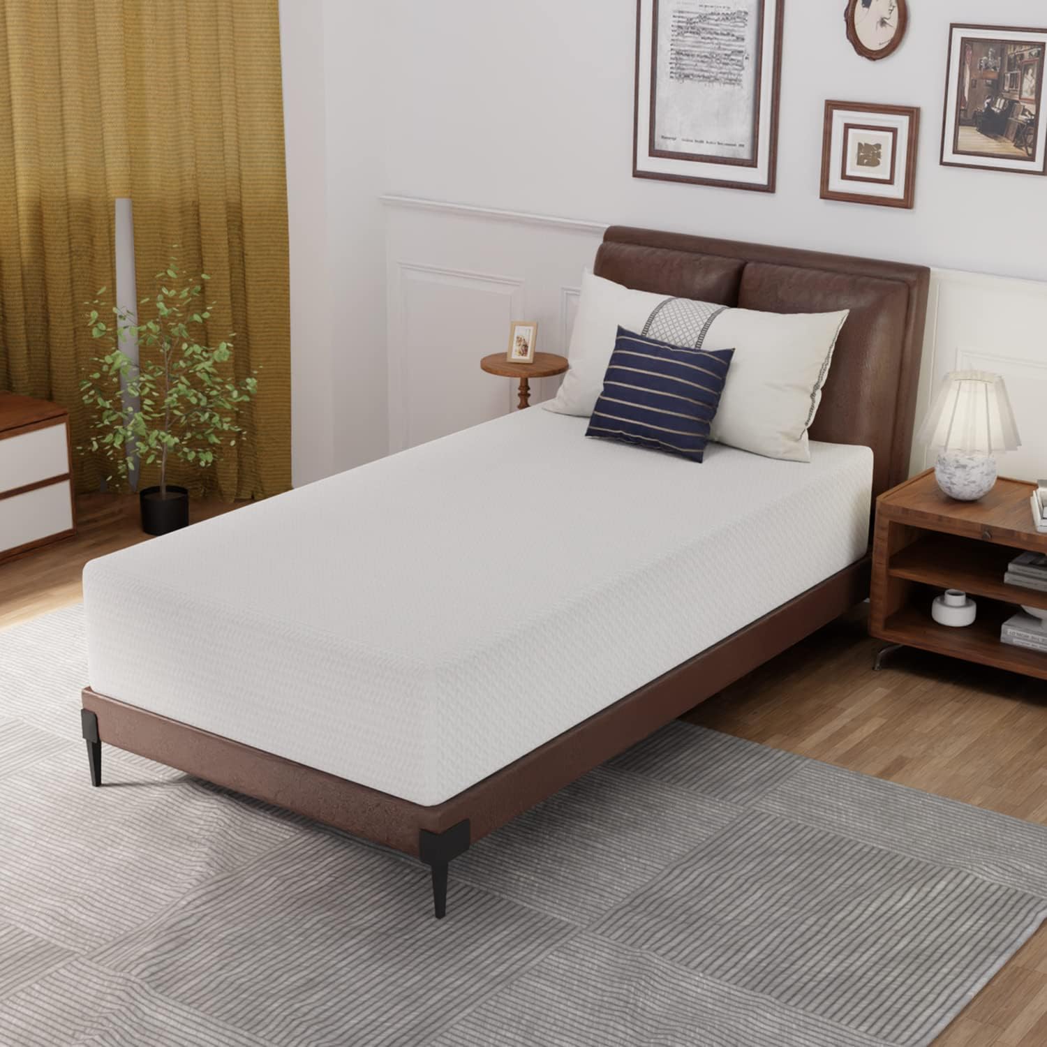 PayLessHere 12 Inch Green Tea Memory Foam Mattress for Comfort