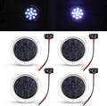 4 in Smoked Lens White LED Round Trailer Tail Lights - Pack of 4