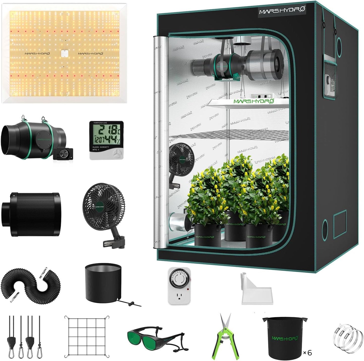 MARS HYDRO 4x4 Grow Tent Kit with Complete System Features