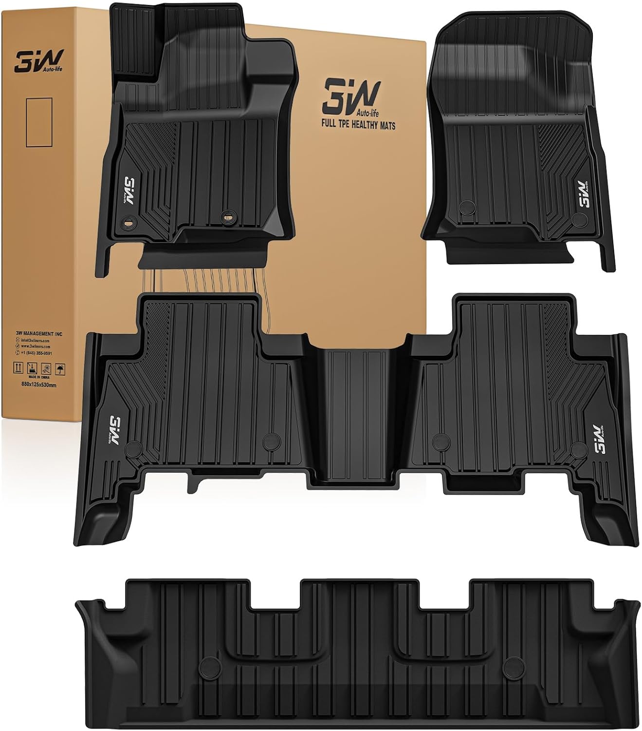 3W Floor Mats for Lexus GX460 2014-2023 Custom Fit All Weather