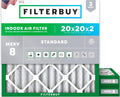 Filterbuy 20x20x2 Air Filter MERV 8 for Dust & Allergy Defense