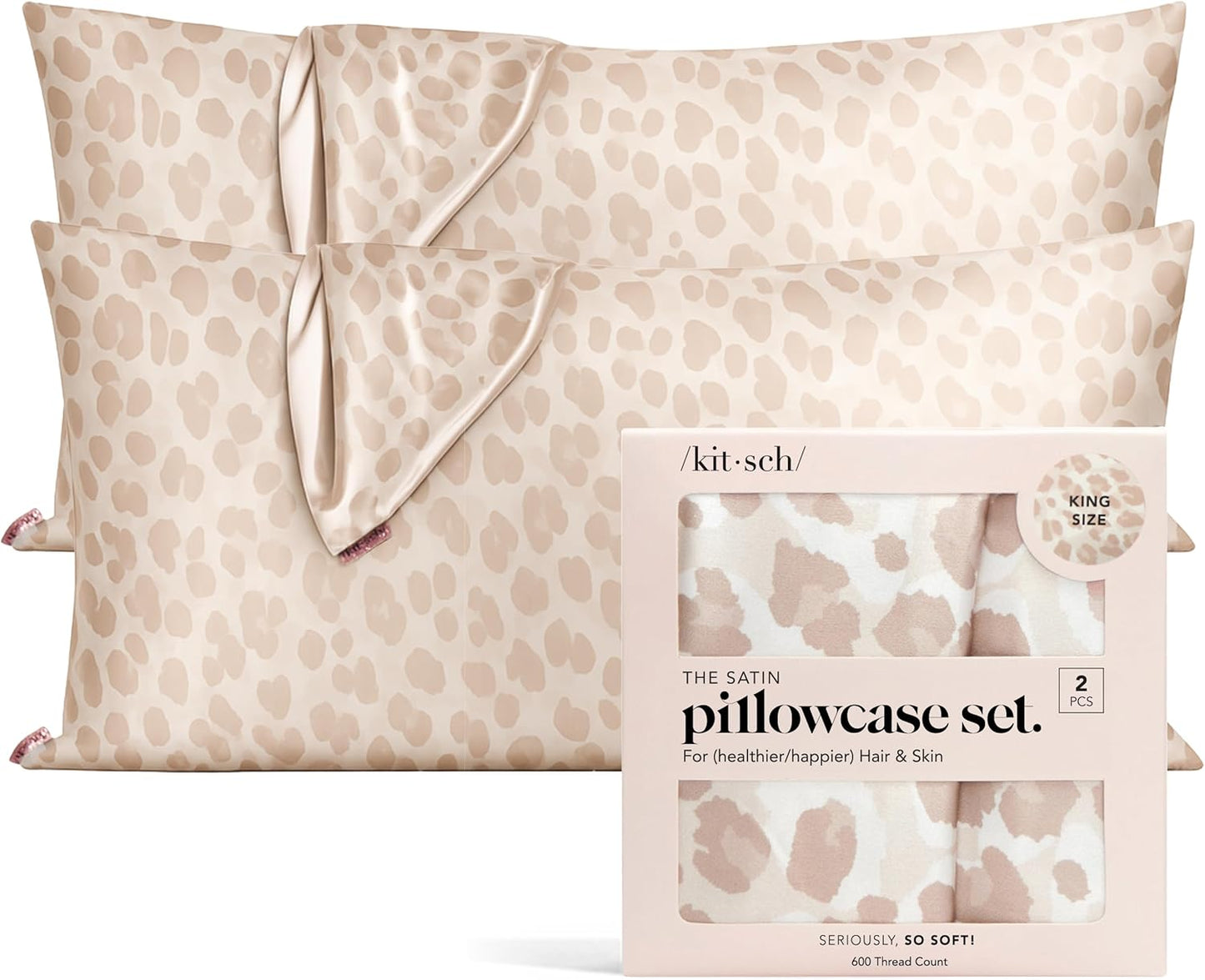 Kitsch Satin Pillowcase Set of 2 for Hair and Skin Care