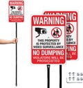 T&R Large No Dumping Signs with 54ft Stake - Durable Property Warning