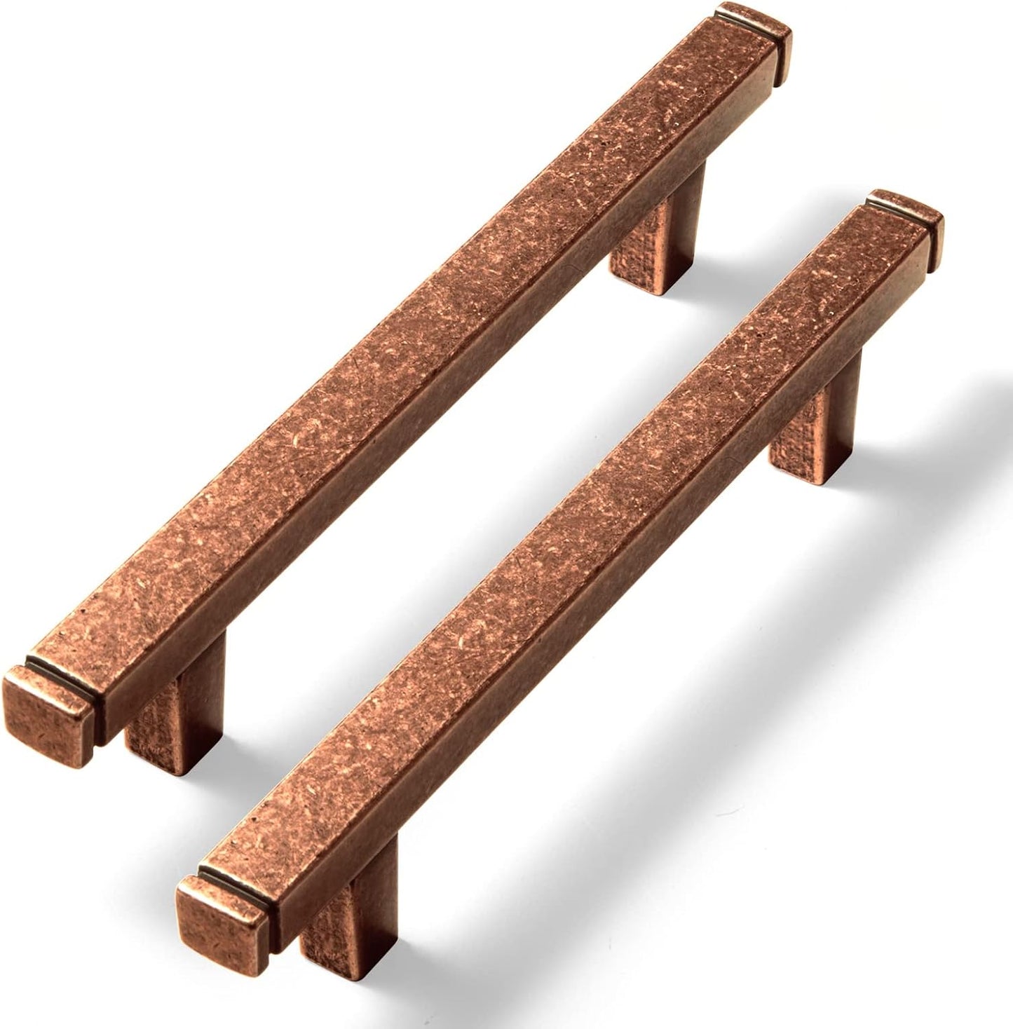 Antique Copper Cabinet Pulls - 6 Pack 3-3/4 in Hole Center