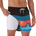 Quick Dry Swim Shorts for Men by BRISIRA 5 Inch Inseam