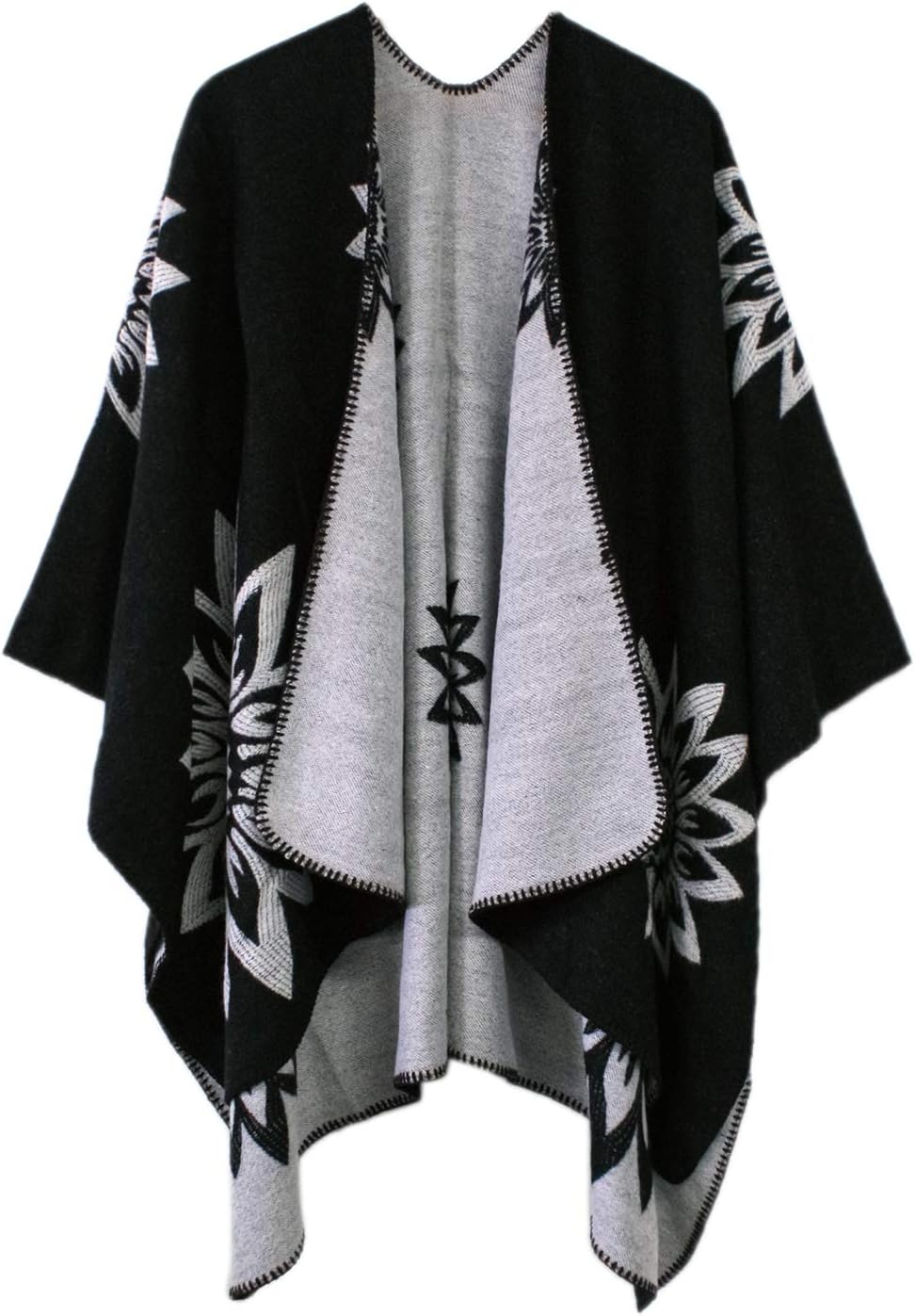 Urban CoCo Women's Color Block Shawl Wrap for Cozy Winter Style