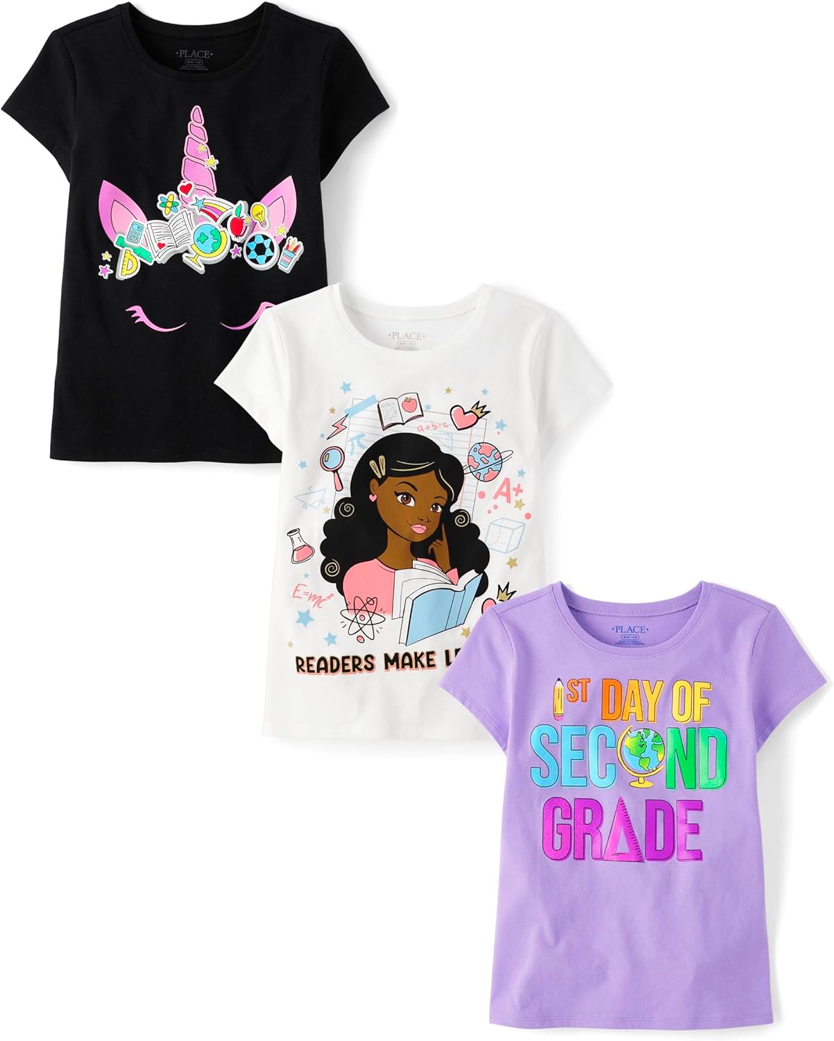 Girls School Days Short Sleeve Graphic T-Shirts Multipacks Review