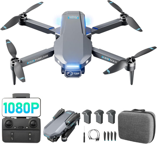ShowyLive Brushless Dual Camera Drone: Long Range FPV, Optical Positioning, 110FOV, 3 Batteries