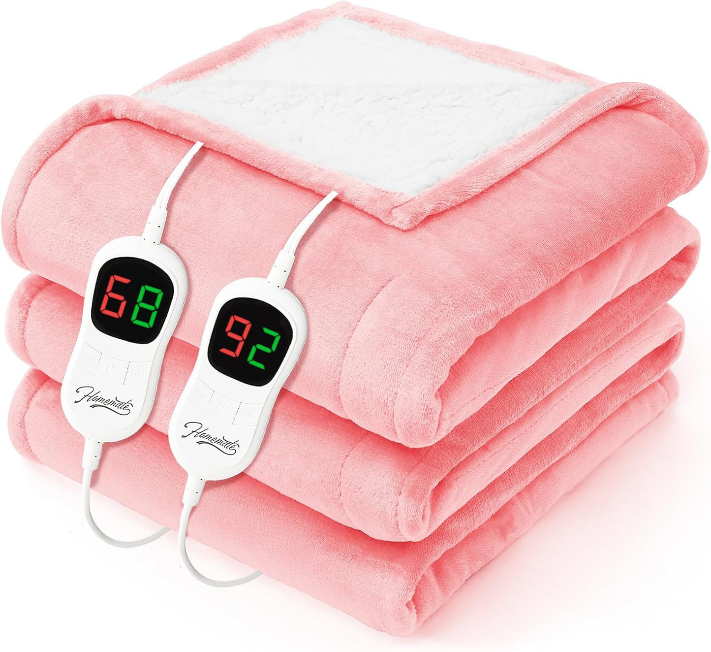 Homemate Electric Heated Blanket Queen - Soft Flannel Comfort