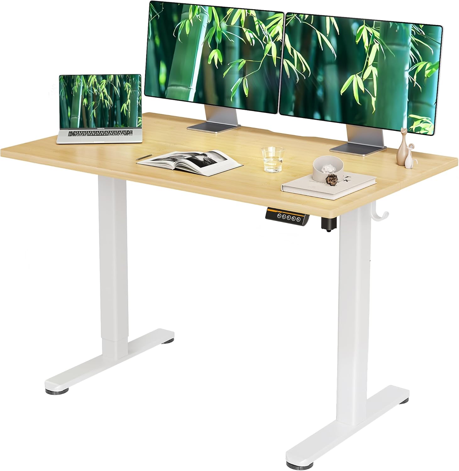 Bamboo Electric Standing Desk with Adjustable Height - Claiks
