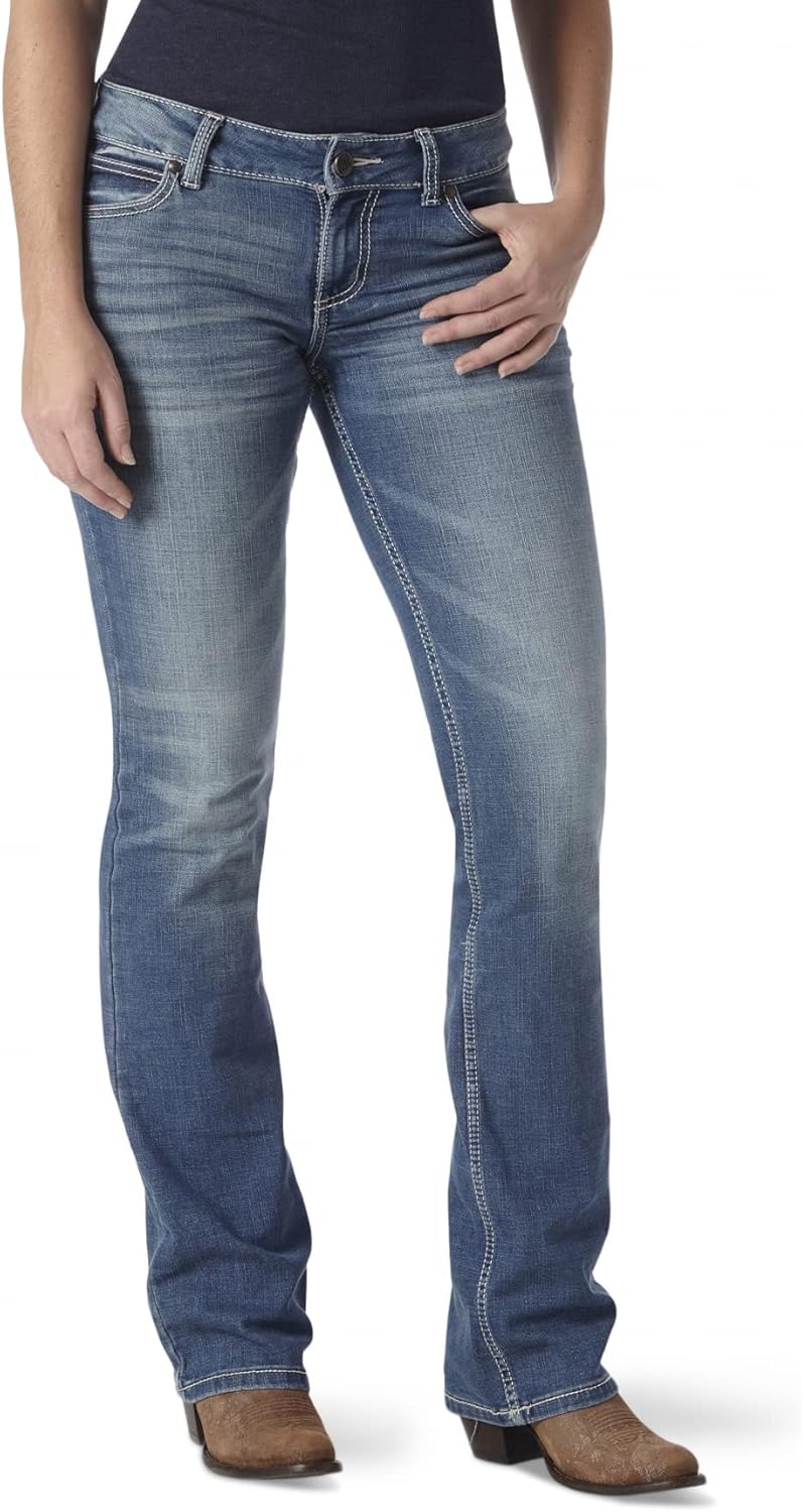 Wrangler Women's Cash Mid Rise Vented Hem Riding Jean Review