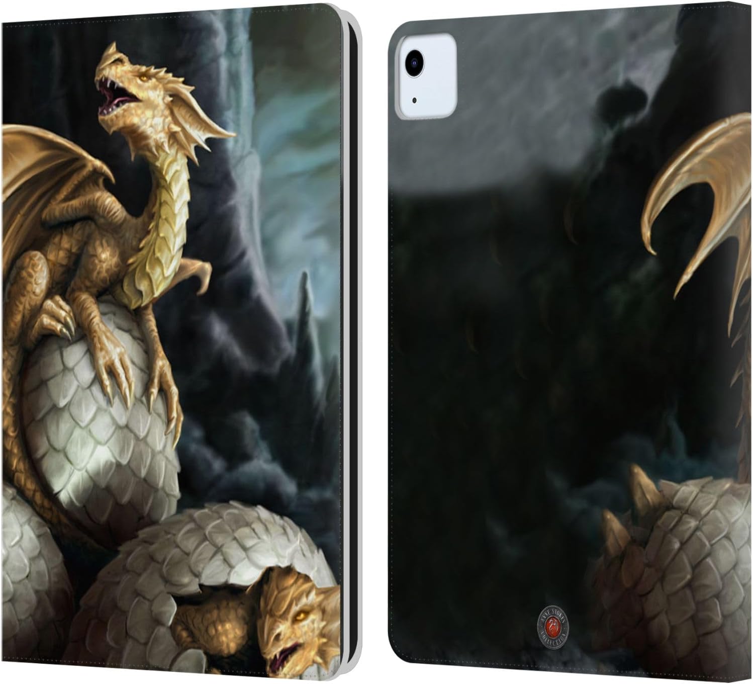 Anne Stokes Golden Treasures Dragons iPad Air Leather Wallet Case