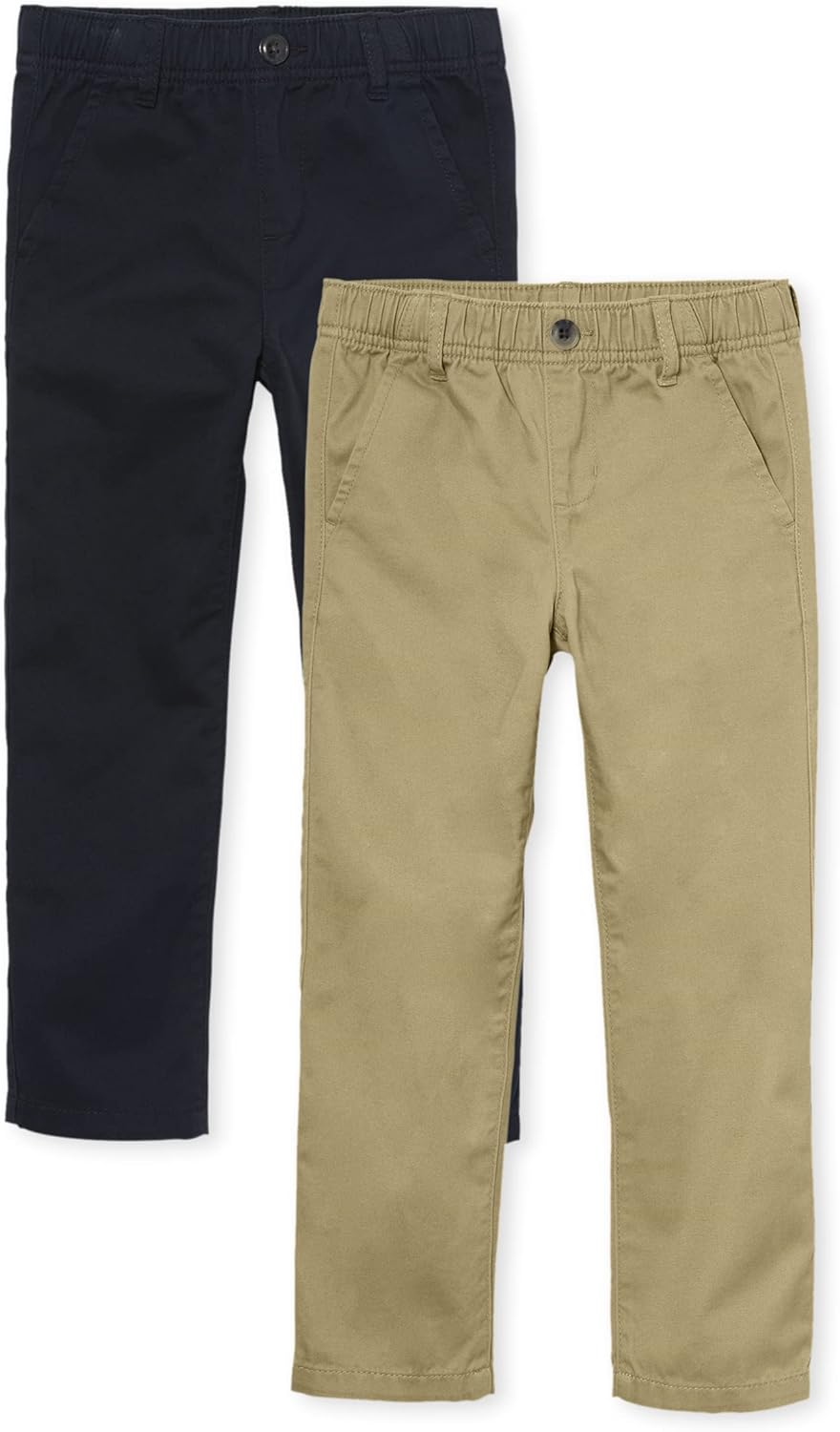 Boys Stretch Pull on Relaxed Straight Chino Pants Multipack