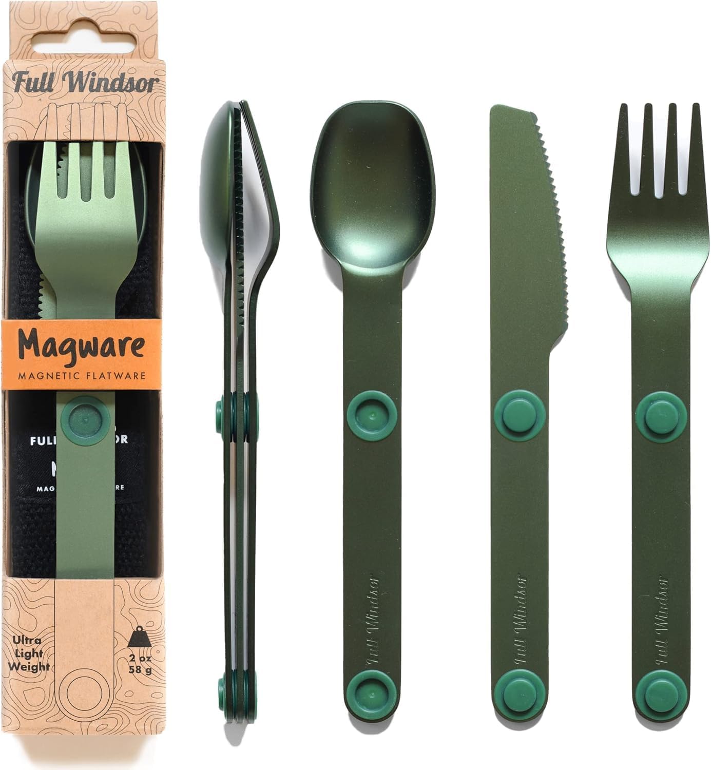 MAGWARE Magnetic Camping Cutlery Set - Portable Travel Utensils