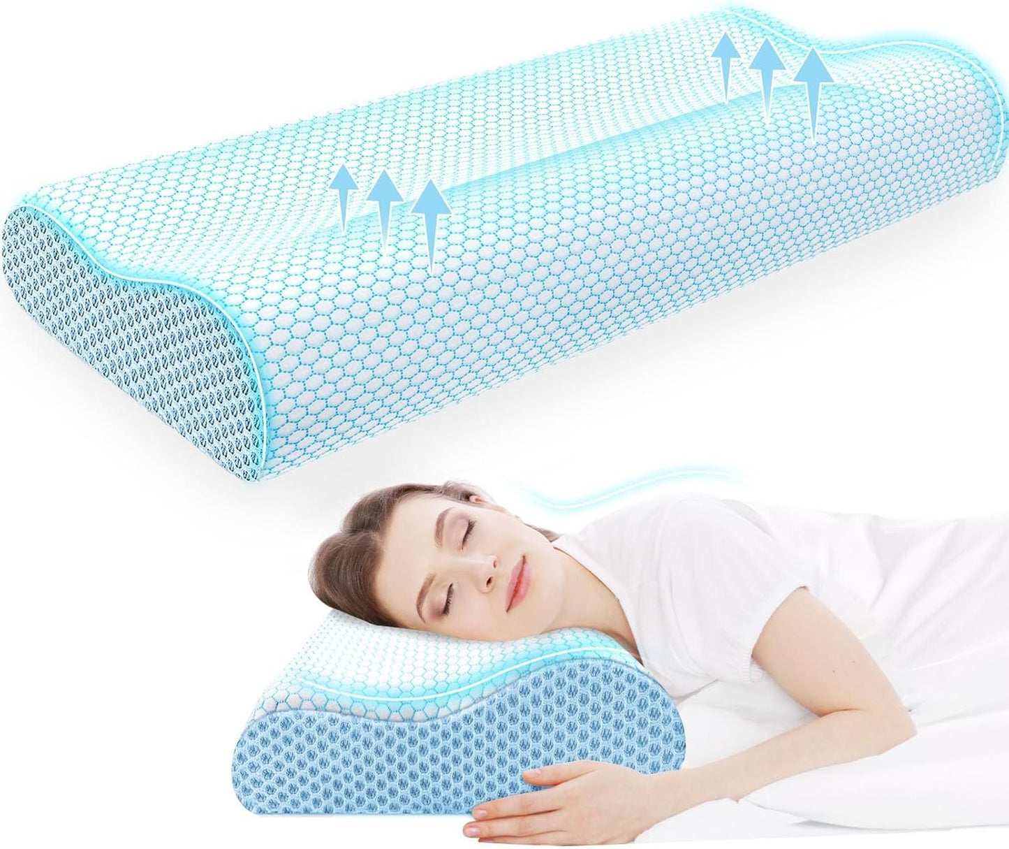 CloudBliss Memory Foam Pillow for Neck Pain Relief and Comfort