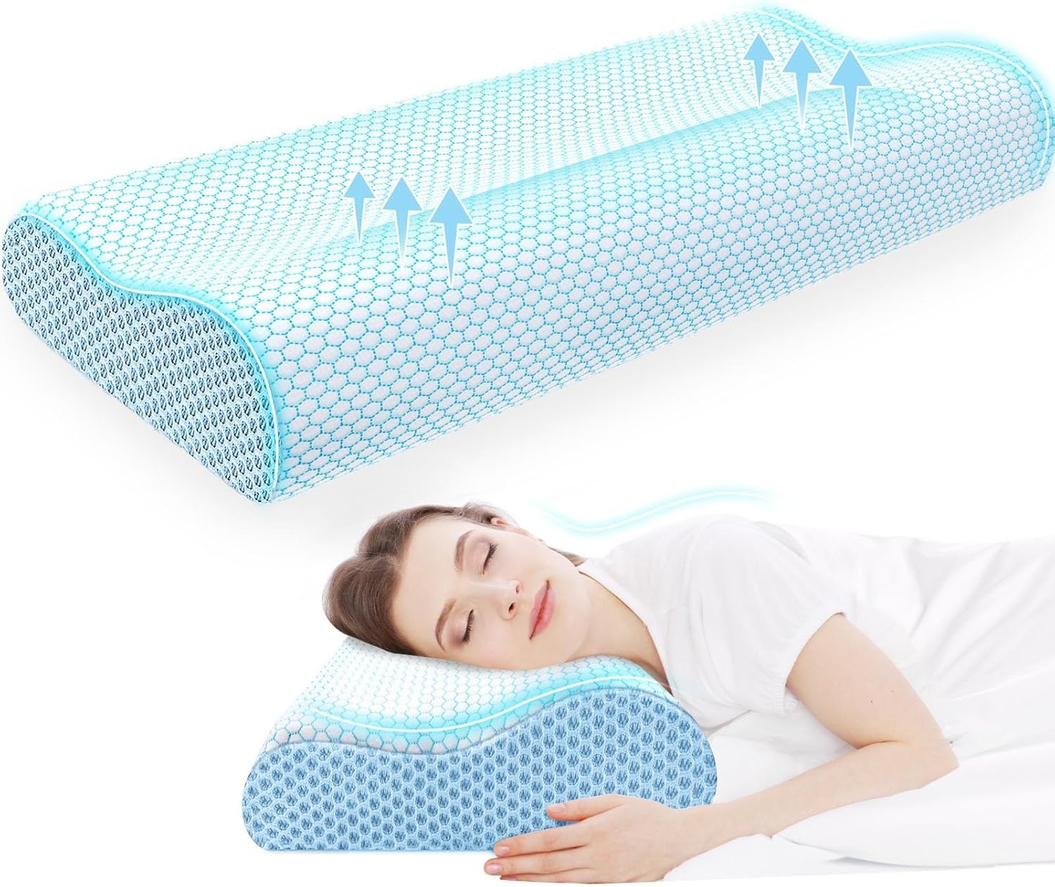 CloudBliss Memory Foam Pillow for Neck Pain Relief and Comfort