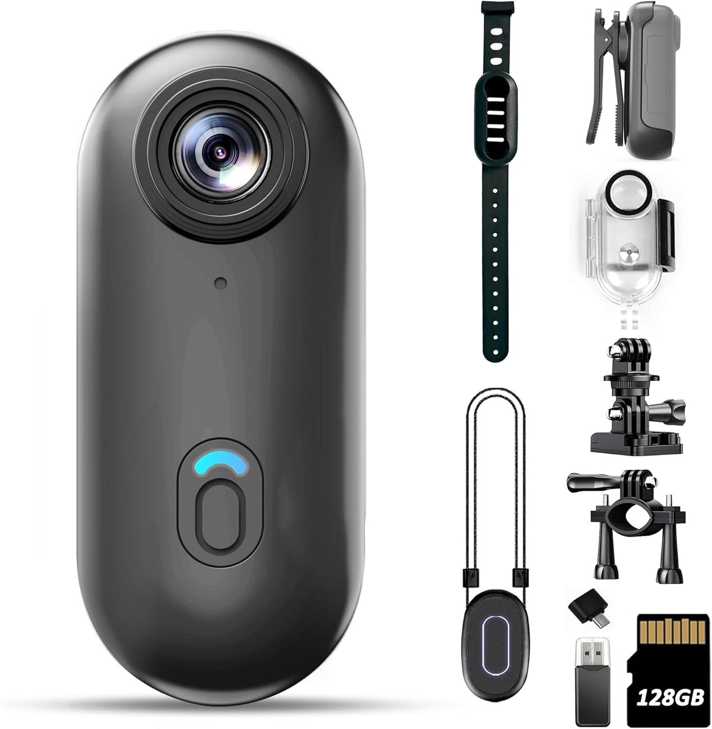 4K Mini Body Camera with 128GB Storage for Action Recording