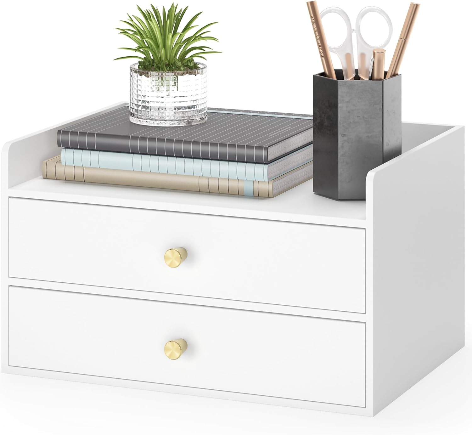 Bamboo Desk Organizer with Drawers by Wisuce Essentials