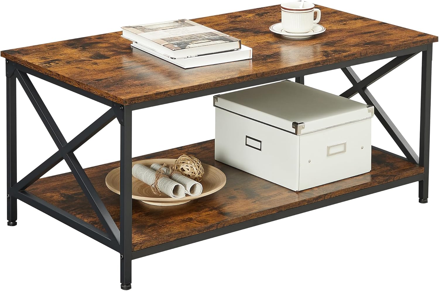 VASAGLE Industrial Coffee Table with Shelf