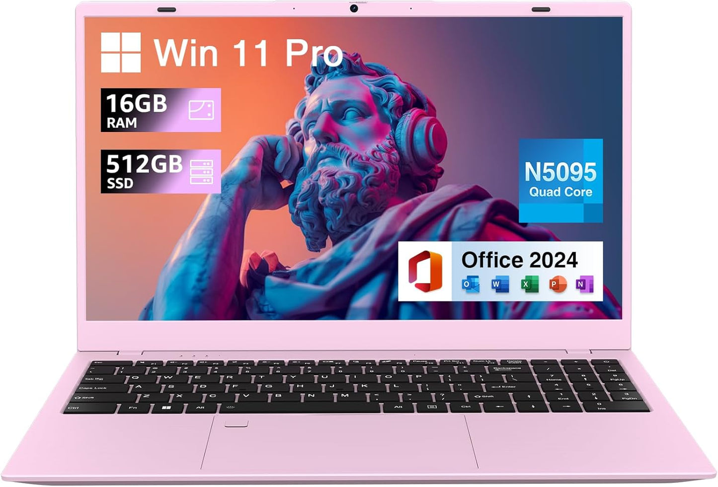 15.6-inch Laptop with Win 11 Pro, 16GB RAM, 512GB SSD
