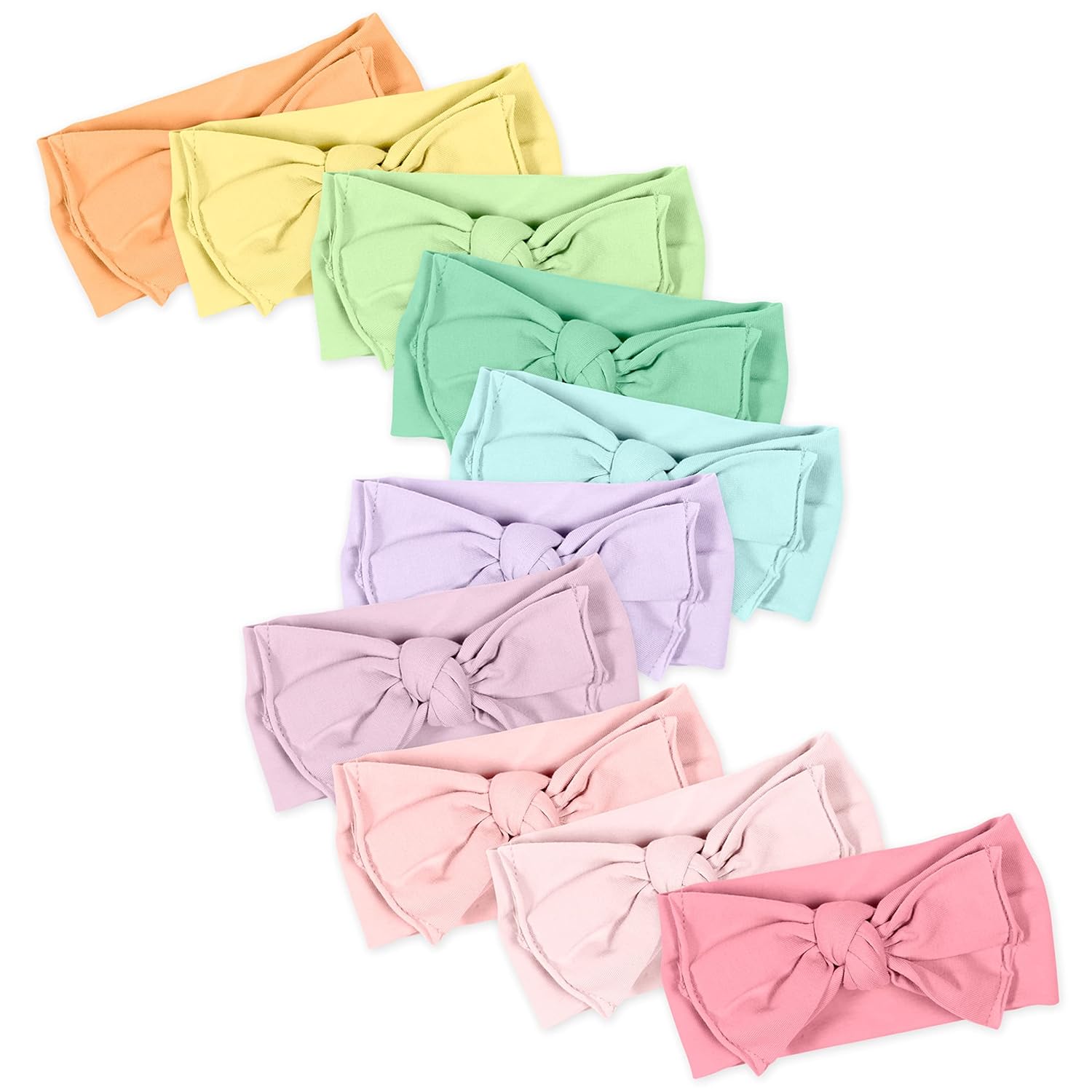 HonestBaby Girls' Organic Cotton Knotted Headbands Multi-Pack