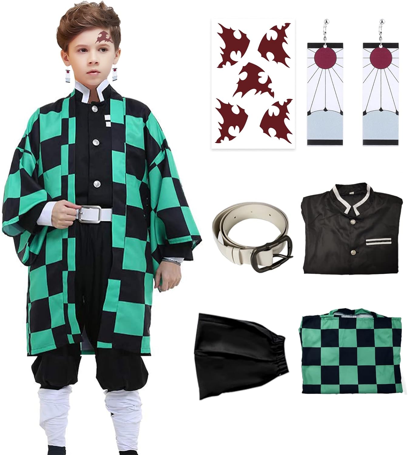 VZQI Halloween Cosplay Costumes for Kids - Kamado Tanjir Kimono