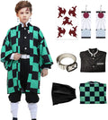 VZQI Halloween Cosplay Kamado Tanjir Kids Kimono Costume - Complete