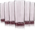 Geometric Glass Drinking Glasses Set of 6 - Bold Purple