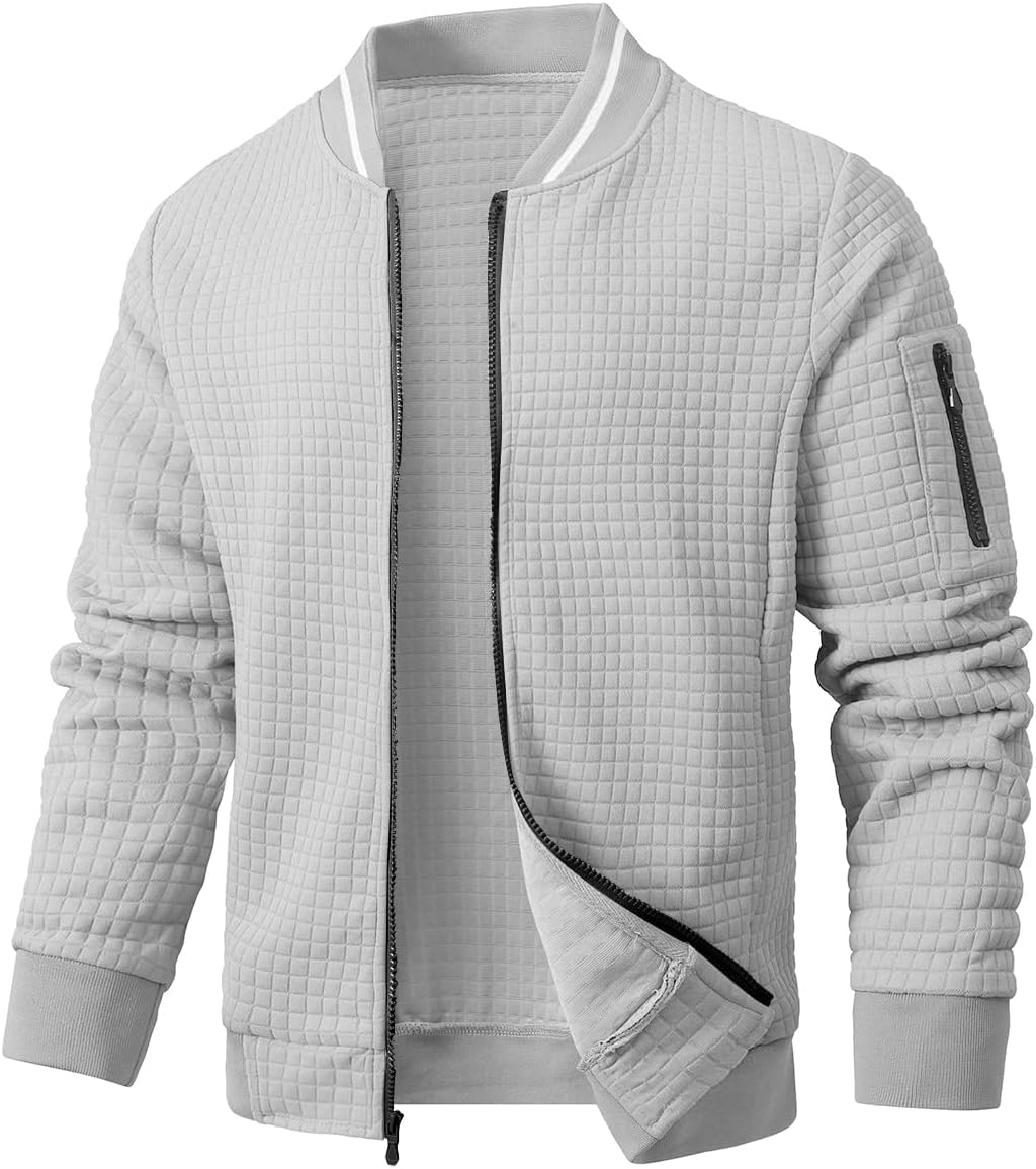 Mens Casual Jacket Lightweight Varsity Coat for All Seasons