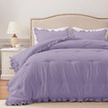 Lavender Ruffle Twin Comforter Set - Shabby Chic Twin Bedding