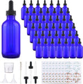 42 Pack Cobalt Blue Glass Bottles with Droppers for Oils & More