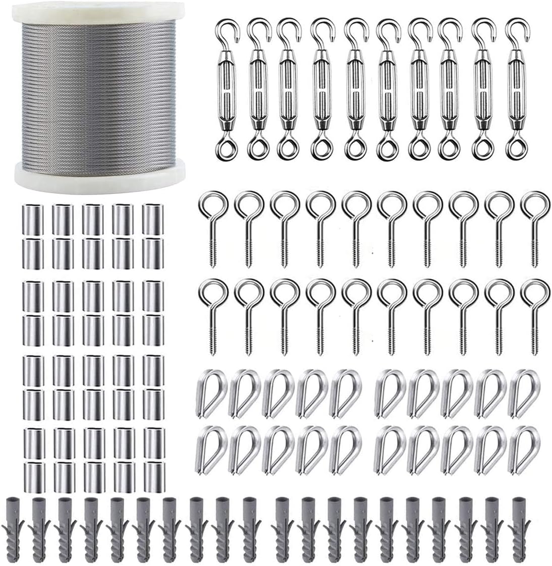 1/16 Stainless Steel Wire Rope Turnbuckle Kit for Versatile Use