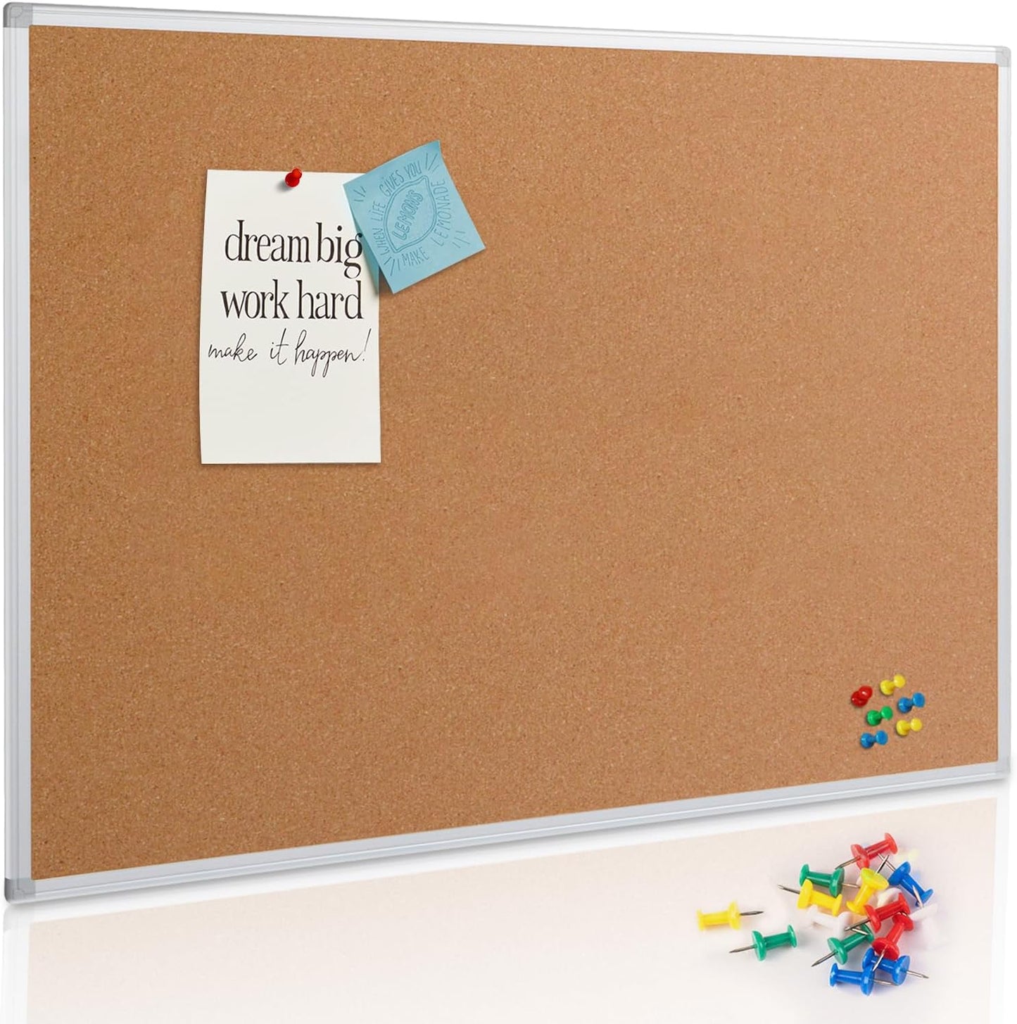 Large Cork Board Bulletin Board 48 x 36 for Home Office Use