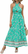 ZESICA Women's Summer Maxi Dress with Chic Crossover Design