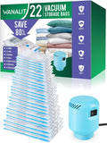 Vacuum Storage Bags with Electric Pump - Space Saving 22 Pack