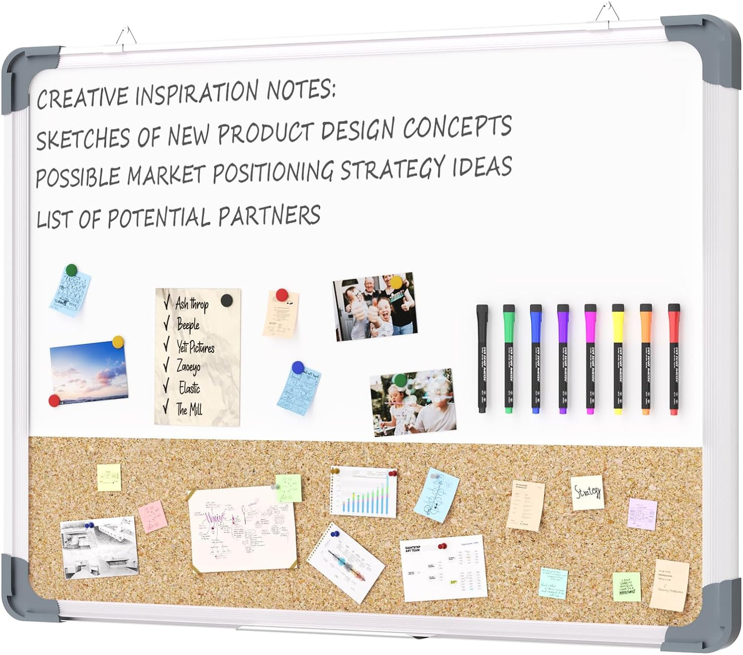 White Board Cork Board Combo 24x18 inch for Home Office Use