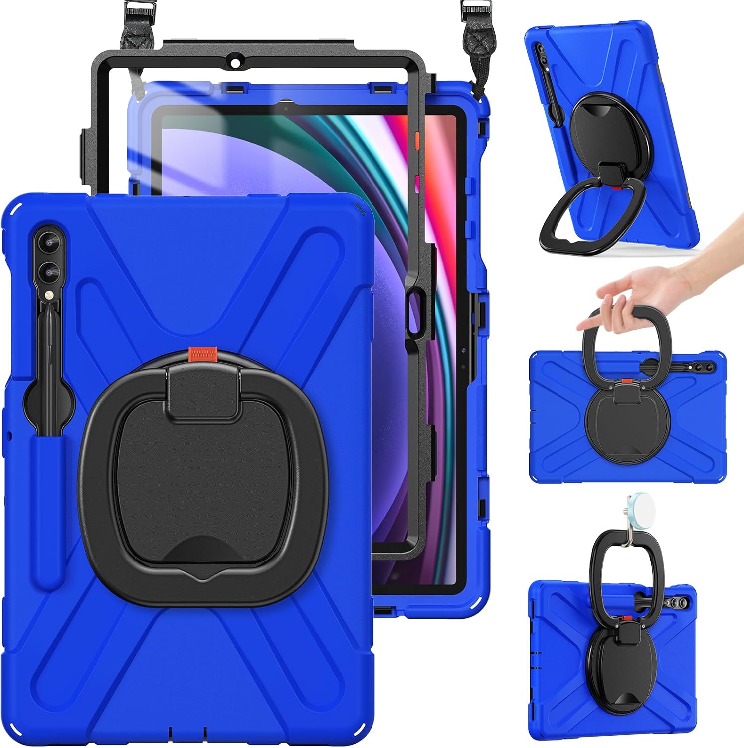 Rugged Silicone Case for Galaxy Tab S10+/S9 FE+/S9+/S8+/S7