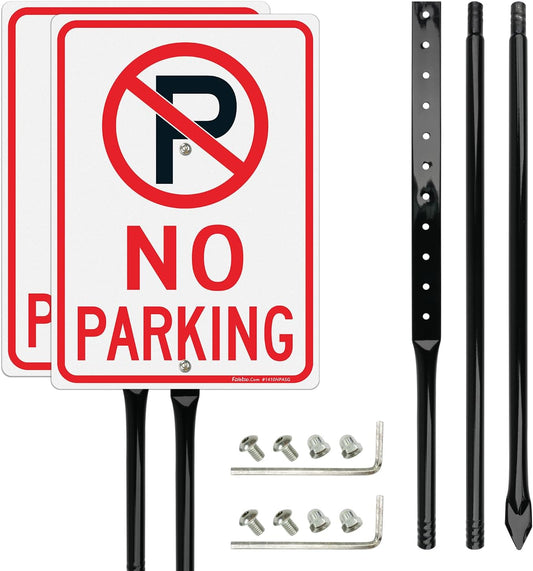 Faittoo Large No Parking Sign with Reflective Design for Outdoors