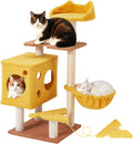 Erinnyees Cat Tree 36.6 in Cheese Design - Compact Indoor Play Tower